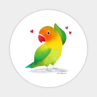 Lovebird with little hearts Magnet